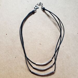 Silpada 925 and leather necklace